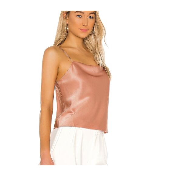 ALICE + OLIVIA Harmon Drapey Camisole Slip Tank Rose Tan XS - Picture 2 of 9